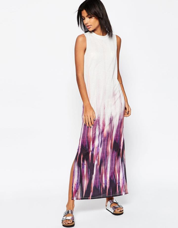 Asos Maxi Dress In Tie Dye Print - Multi
