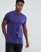Asos Design Crew Neck T-shirt In Purple - Blue