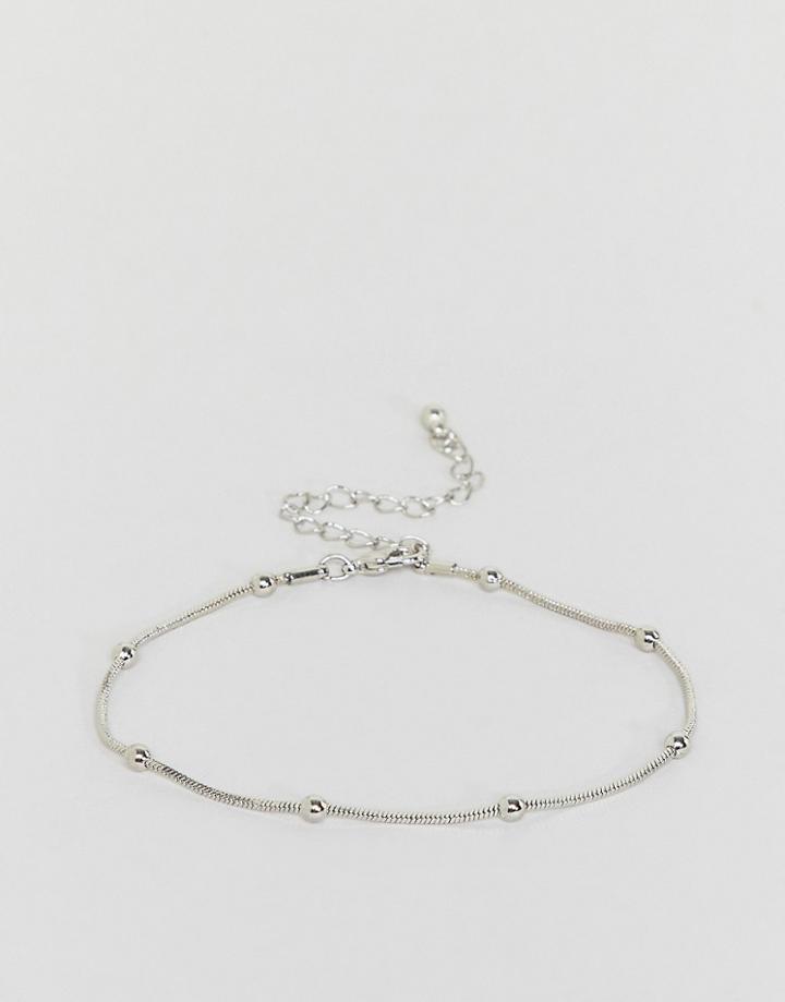 Designb Box & Ball Chain Bracelet In Silver - Silver
