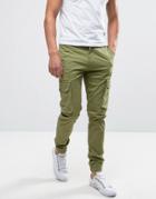 Casual Friday Cargo Pants With Drawstring Waist - Green