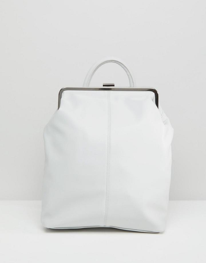 Asos Backpack With Clip Top Frame - Gray