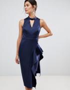 Coast Carlotta Asymettric Layered Hem Dress-navy