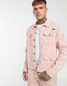 Liquor N Poker Utility Worker Jacket In Dusty Pink