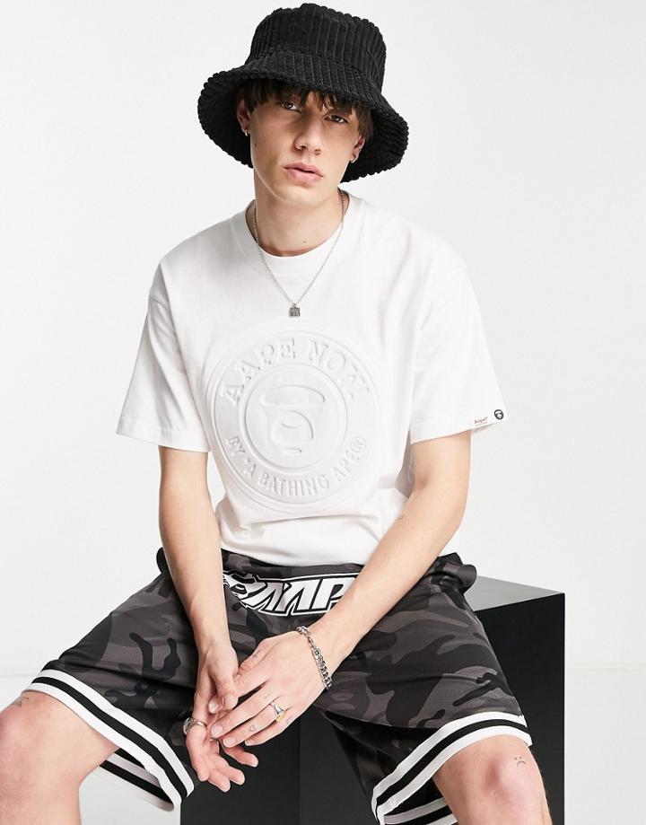 Aape By A Bathing Ape Emboss Effect T-shirt In White