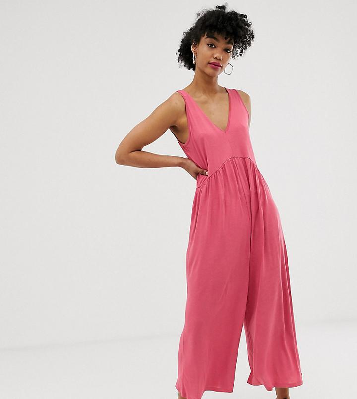 Asos Design Curved Smock Jumpsuit - Multi