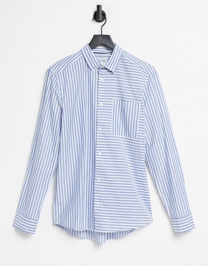 Only & Sons Stripe Shirt In Blue And White-blues