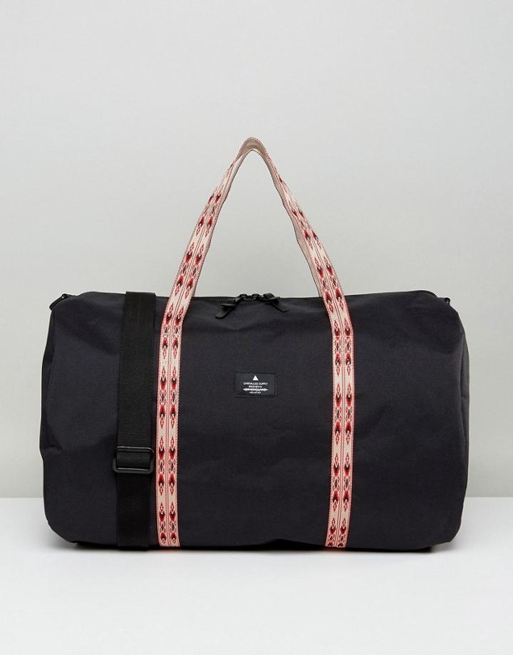 Asos Barrel Bag With Taping Detail In Black - Black