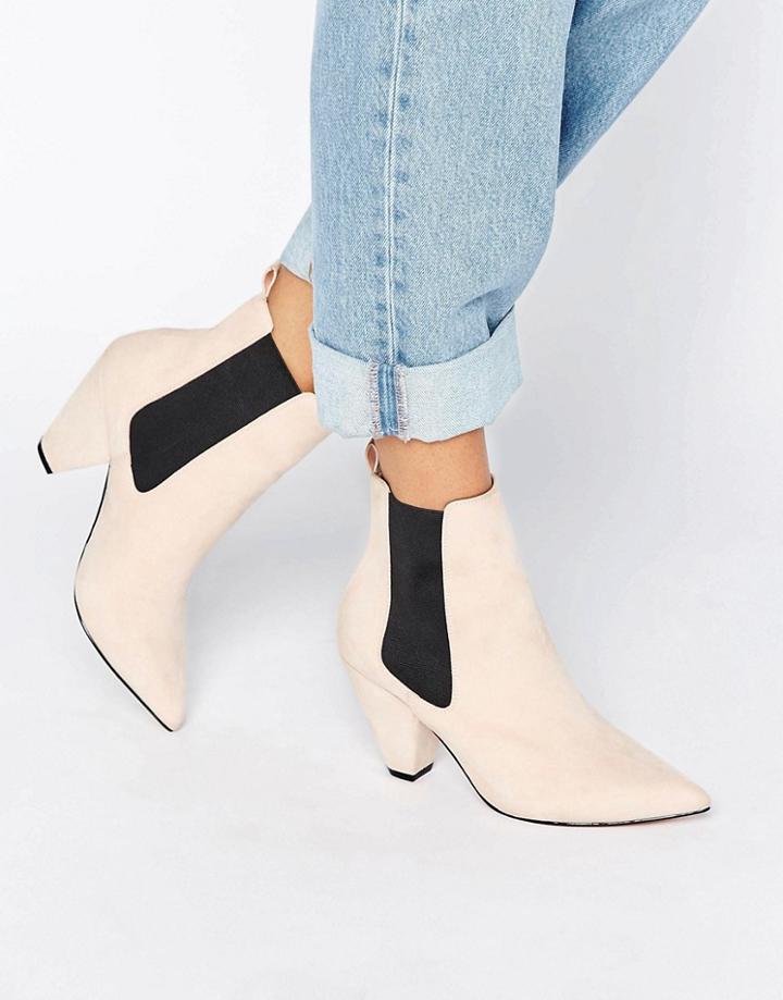 Asos Reachless Chelsea Ankle Boots - Beige
