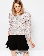 Sister Jane Dreams Ruffle Smock Top In Tarot Print - Multi