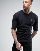 Religion 3/4 Sleeve Top With Roll Sleeve - Black