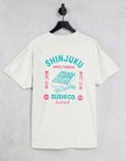 New Look T-shirt With Shinjuku Back Print In Overdye Off-white