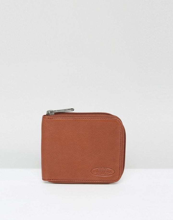 Eastpak Nariwa Leather Wallet In Tan - Green
