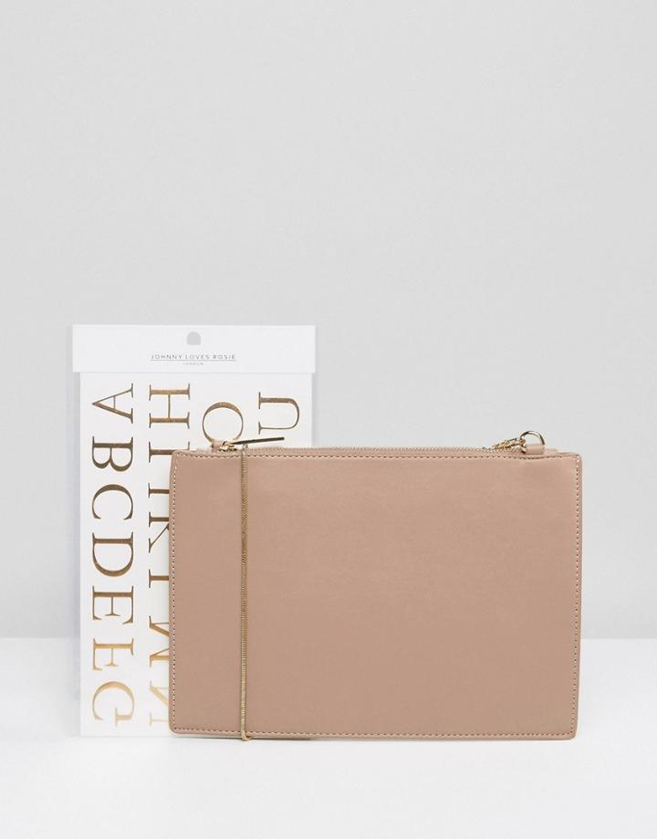 Johnny Loves Rosie Clutch Bag With Personalisation Foil Letters - Purple