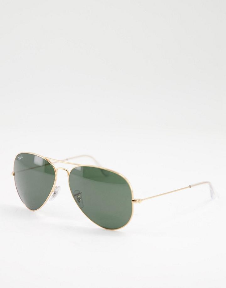 Ray-ban Larger Aviator Sunglasses In Gold 0rb3025