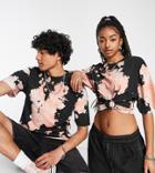 Collusion Unisex Tie Dye T-shirt With Logo Embroidery In Black And Pink