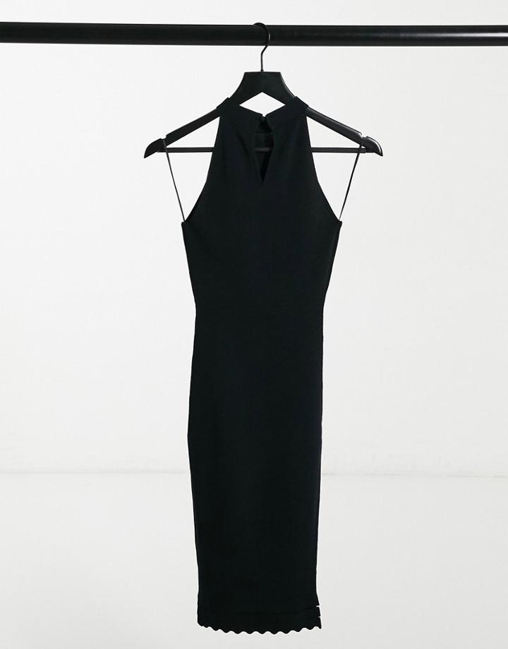 Lipsy Halterneck Midi Dress In Black