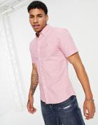 Farah Slim Short Sleeve Shirt-pink