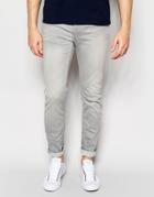 Only & Sons Light Gray Slim Fit Jeans - Gray