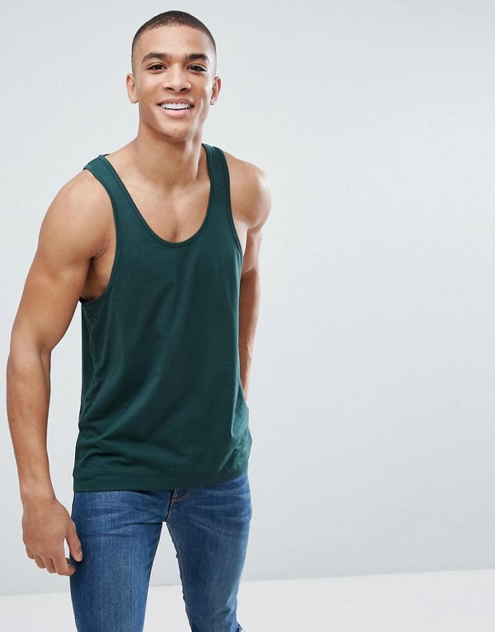 Asos Design Tank In Green - Green