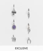 Reclaimed Vintage Inspired The Charm Earring Multipack In Silver