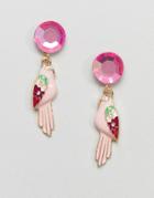 Asos Design Pretty Polly Drop Earrings - Pink