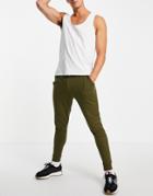 Asos Design Organic Lightweight Skinny Sweatpants In Green