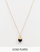 Mirabelle Facetted Onyx Ball Necklace On 45cm Gold Plated Chain - Gold