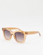 Quay After Hours Womens Square Sunglasses In Beige-brown
