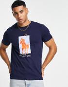 Polo Ralph Lauren Large Player Print T-shirt In Navy