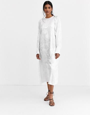 Simonett Palmerita Jacquard Midi Dress-white