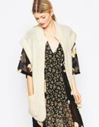 Ganni Longline Knit Cardigan With Oversize Pockets - White Smoke