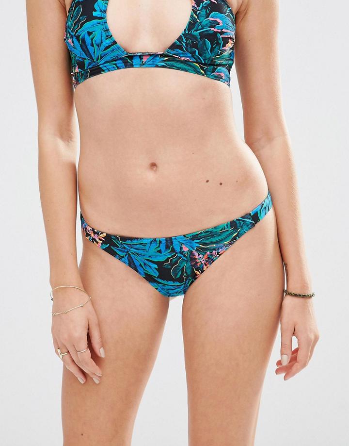Oh My Love Dark Palm Print Bikini Bottoms - Dark Palm Print