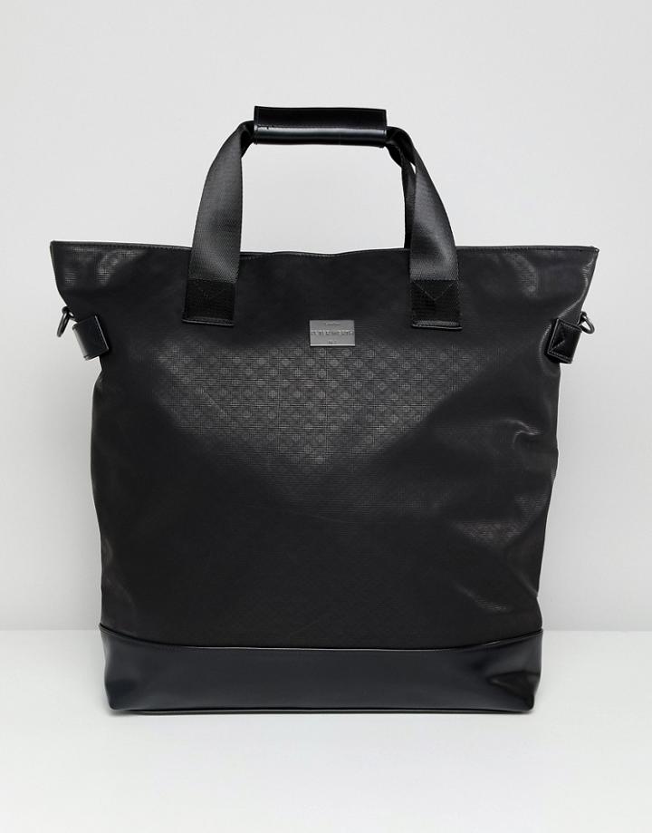Peter Werth Carryall Tote In Textured Black - Black