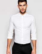 Asos Skinny Shirt In White With Long Sleeve - White