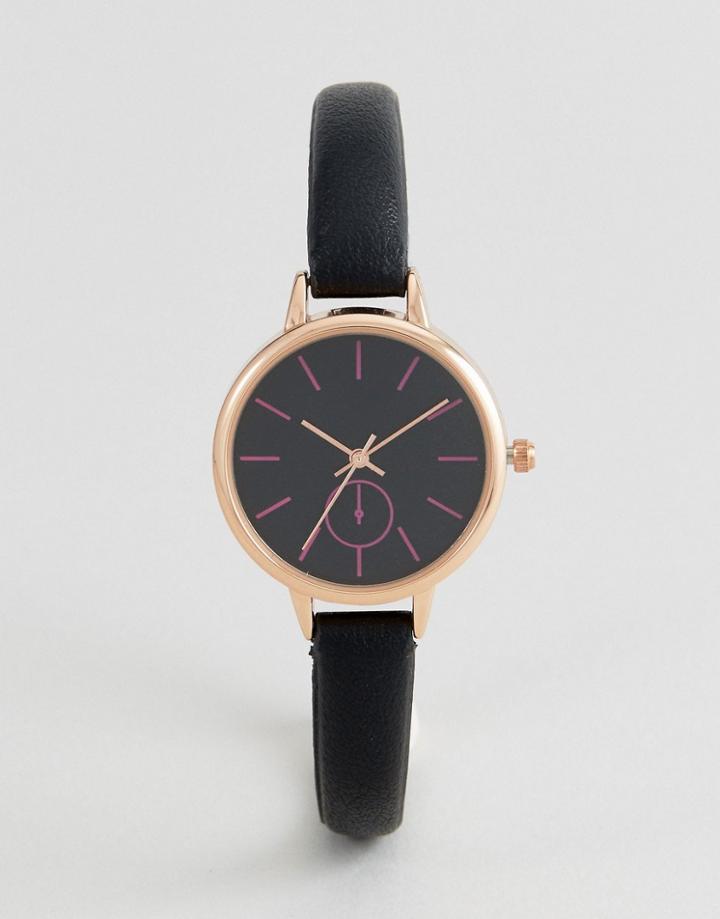 New Look Neon Marker Dial Watch - Black