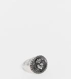 Reclaimed Vintage Inspired Silver Signet Ring With Heart Crest