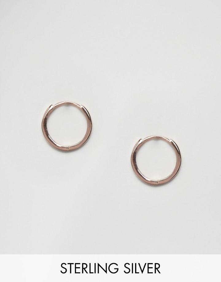 Asos Rose Gold Plated Sterling Silver 12mm Chunky Hoop Earrings - Copp