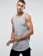 D-struct Slub Long Line Tank - Gray
