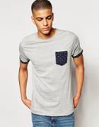 Brave Soul Star Pocket T-shirt - Gray