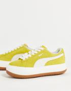 Puma Suede Mayu Platform Sneakers In Yellow