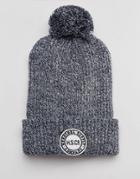 Herschel Supply Co Sepp Bobble Beanie In Navy Marl - Navy