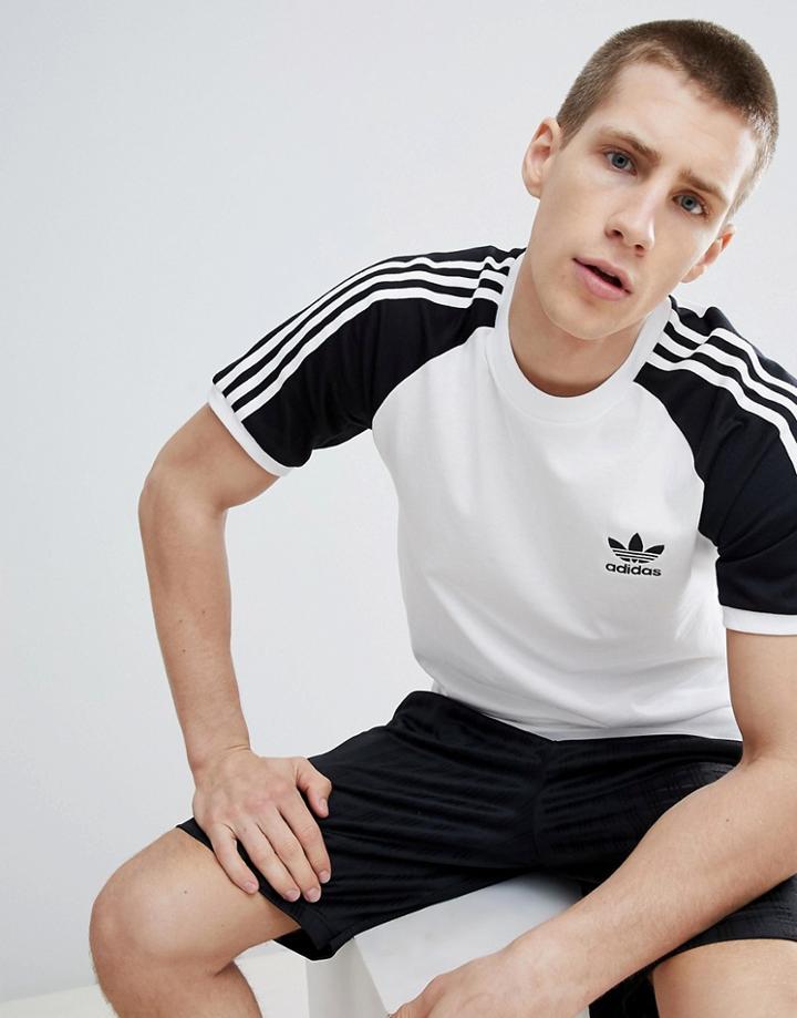 Adidas Originals Adicolor Raglan California T-shirt In Black Dm7630 - Black