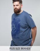 Duke Plus T-shirt With Surf Print In Denim Marl - White