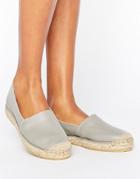 Selected Femme Marley New Leather Espadrilles - Gray