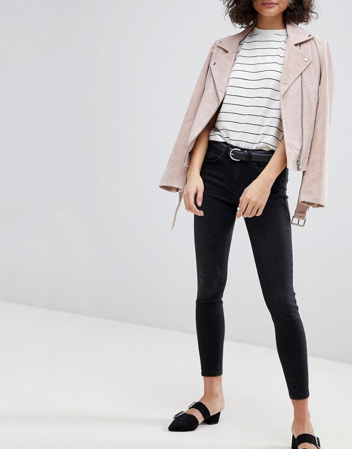 Selected Femme Cropped Jeans - Black