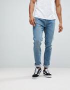 Bershka Slim Fit Jeans In Mid Wash - Green