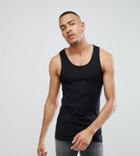 Asos Design Tall Muscle Fit Tank In Black - Black