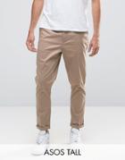 Asos Tall Tapered Chinos In Stone - Stone