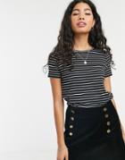 People Tree Breton Stripe T-shirt-black