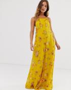 Free People Georgia Floral Jumpsuit-yellow
